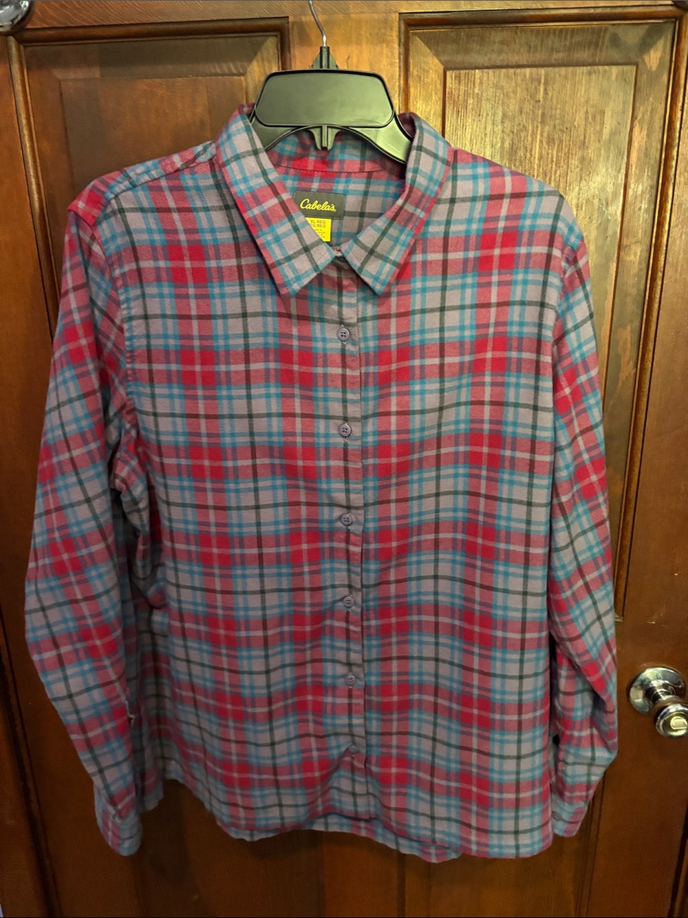 Cabela's Women's Pink and Blue Plaid Button-Down Shirt
